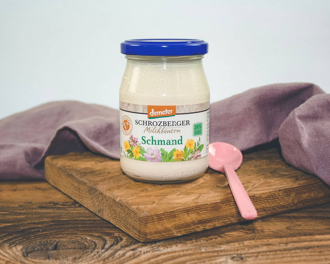 Schrozberger - Milchbauern Schmand 24% - 250g - Glas - Demeter - wundermarkt.shop